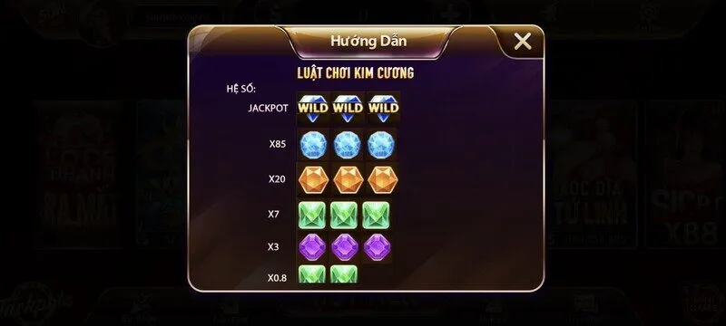 Luật chơi mini game Kim Cương W88