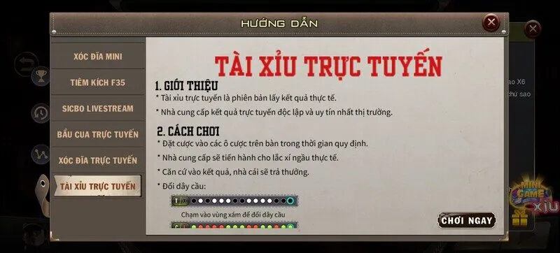 Luật chơi Tài Xỉu livestream W88
