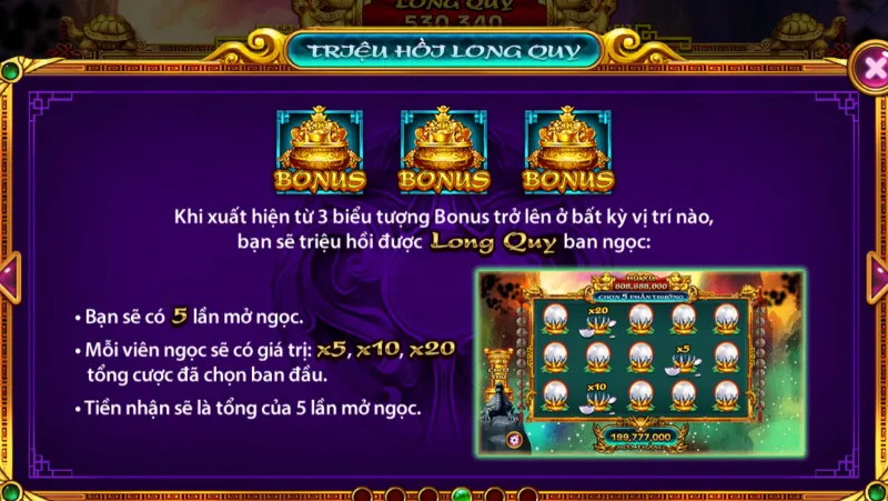 luật chơi Nổ Hũ Long Quy Chi Bảo W88