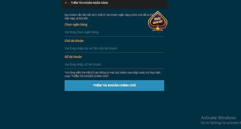 thủ tục rút tiền W88