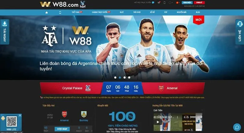 tặng 100k vào tài khoản w88